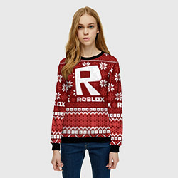 Свитшот женский Roblox christmas sweater, цвет: 3D-черный — фото 2