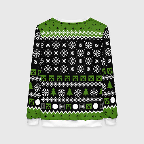 Женский свитшот Minecraft christmas sweater / 3D-Белый – фото 2