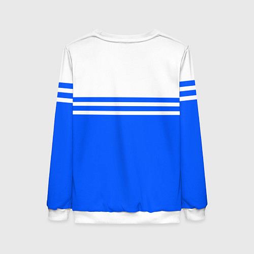 Женский свитшот Вольво - две синии полосы / 3D-Белый – фото 2