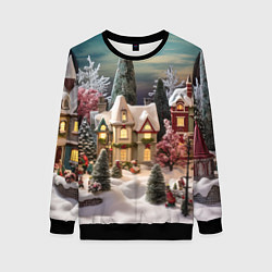 Женский свитшот Снежное сияние ночи