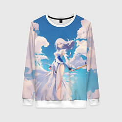 Женский свитшот Девушка на фоне неба