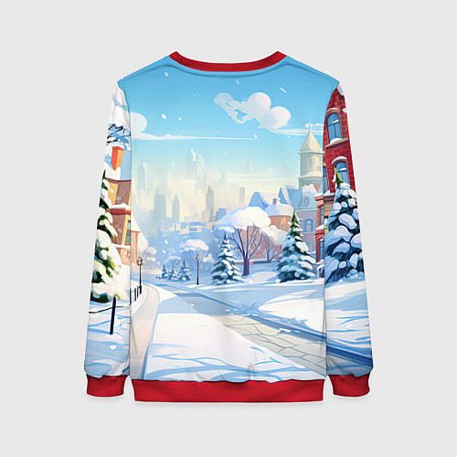 Женский свитшот Дракон ледяной вихрь / 3D-Красный – фото 2