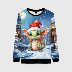 Женский свитшот Дракон зимний праздник