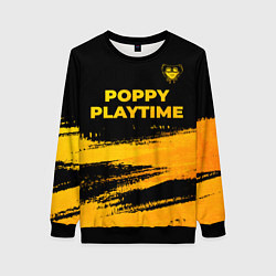 Женский свитшот Poppy Playtime - gold gradient посередине