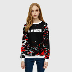Свитшот женский Alan Wake 2 писатель, цвет: 3D-белый — фото 2