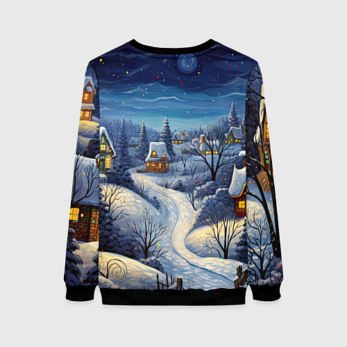 Женский свитшот Милый зеленый дракончик 2024 / 3D-Черный – фото 2