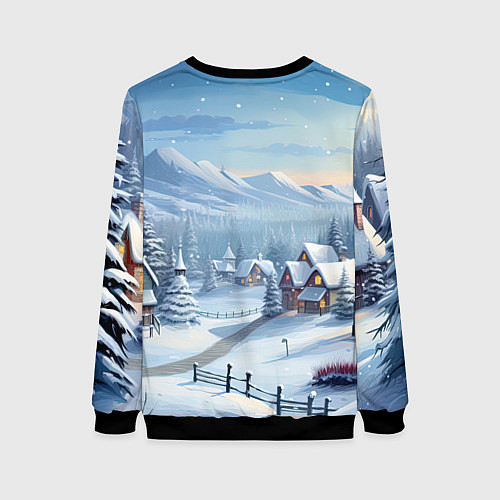 Женский свитшот Милый зеленый дракончик 2024 / 3D-Черный – фото 2