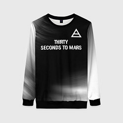 Женский свитшот Thirty Seconds to Mars glitch на темном фоне посер