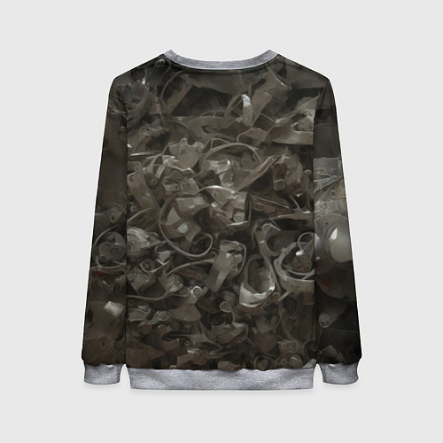 Женский свитшот Металлический череп / 3D-Меланж – фото 2