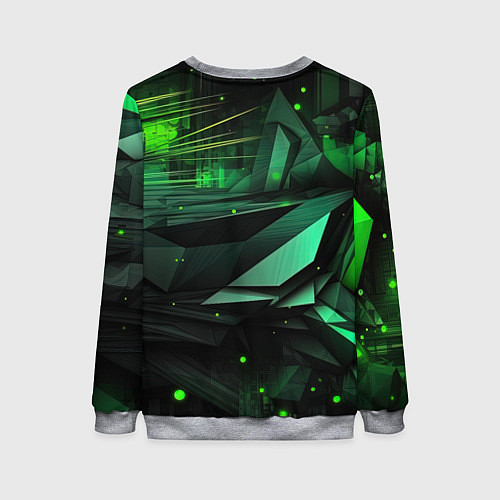 Женский свитшот Мир абстрактной зелени / 3D-Меланж – фото 2