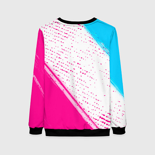 Женский свитшот Thirty Seconds to Mars neon gradient style вертика / 3D-Черный – фото 2