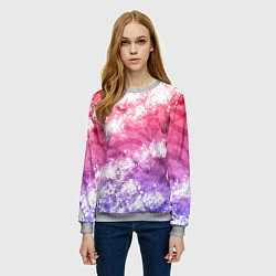 Свитшот женский Сине-красная абстракция, цвет: 3D-меланж — фото 2