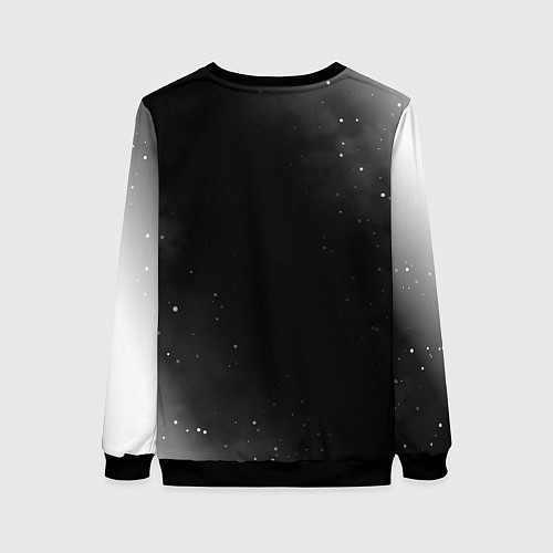 Женский свитшот Manowar glitch на темном фоне / 3D-Черный – фото 2