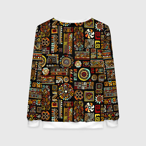 Женский свитшот Африканский этнический орнамент / 3D-Белый – фото 2