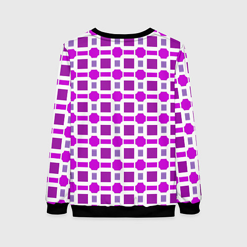 Женский свитшот Фиолетовые кирпичики и белые полосы / 3D-Черный – фото 2