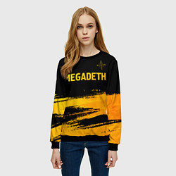 Свитшот женский Megadeth - gold gradient посередине, цвет: 3D-черный — фото 2