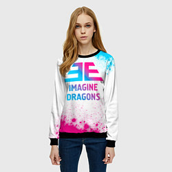 Свитшот женский Imagine Dragons neon gradient style, цвет: 3D-черный — фото 2