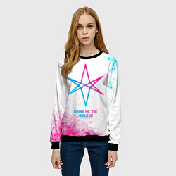 Свитшот женский Bring Me the Horizon neon gradient style, цвет: 3D-черный — фото 2