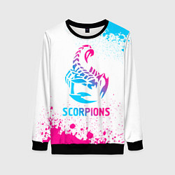 Женский свитшот Scorpions neon gradient style