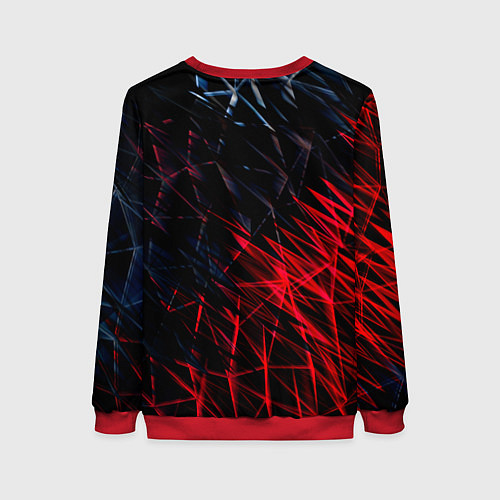 Женский свитшот Красно чёрные узоры / 3D-Красный – фото 2