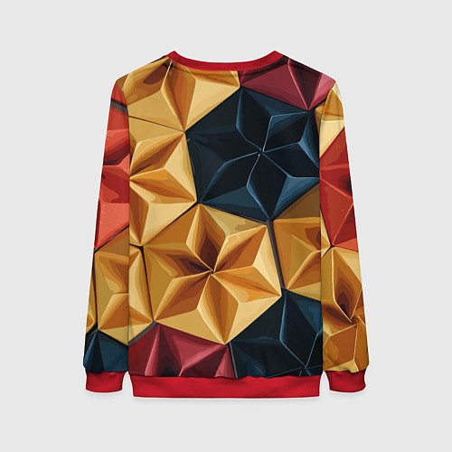 Женский свитшот Ромбовое вдохновение / 3D-Красный – фото 2