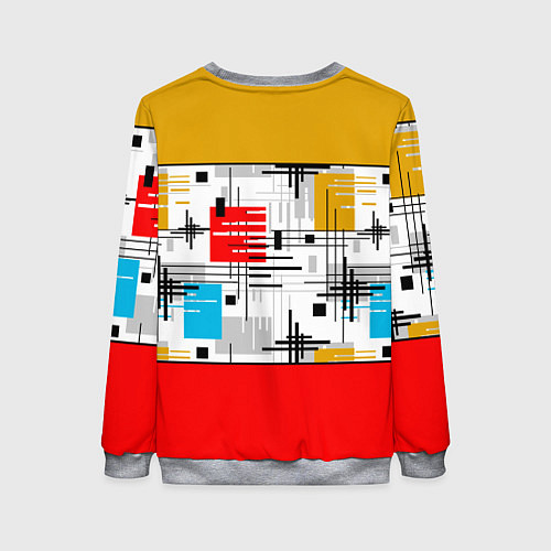 Женский свитшот Узор красного горчичного цвета / 3D-Меланж – фото 2