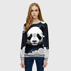 Свитшот женский Панда портрет, цвет: 3D-меланж — фото 2