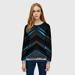Свитшот женский Абстрактная вселенная синего, цвет: 3D-меланж — фото 2