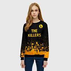 Свитшот женский The Killers - gold gradient посередине, цвет: 3D-черный — фото 2
