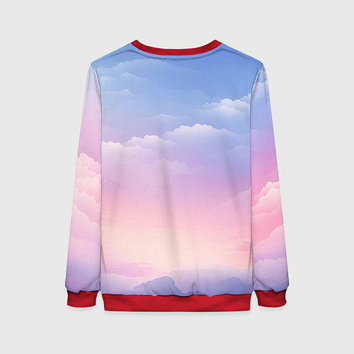 Женский свитшот Нежные краски неба / 3D-Красный – фото 2