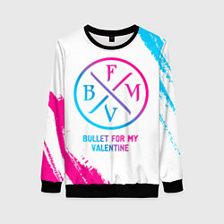 Свитшот женский Bullet For My Valentine neon gradient style, цвет: 3D-черный