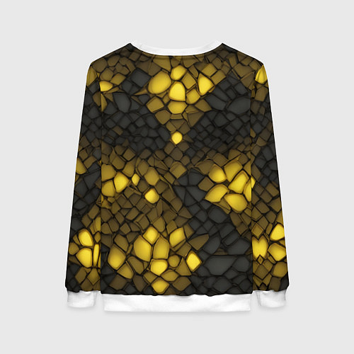 Женский свитшот Жёлтый трескающийся камень / 3D-Белый – фото 2