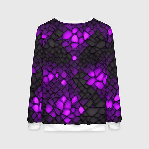 Женский свитшот Фиолетовый трескающийся камень / 3D-Белый – фото 2