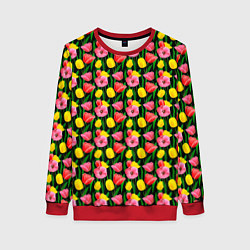 Женский свитшот Разноцветные тюльпаны
