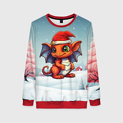 Свитшот женский Символ нового 2024 года дракон, цвет: 3D-красный