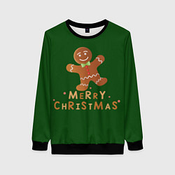 Женский свитшот Пряничный человечек желает счастливого рождества