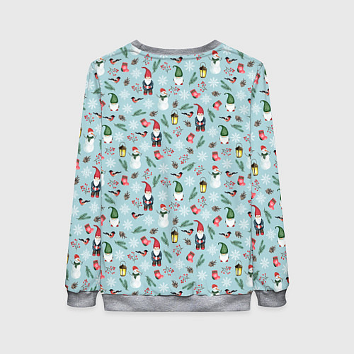Женский свитшот Новогодние акварельные гномы / 3D-Меланж – фото 2