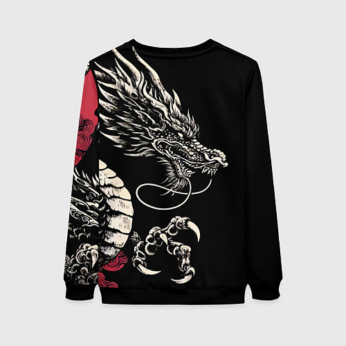 Женский свитшот Japanese dragon - irezumi - art / 3D-Черный – фото 2