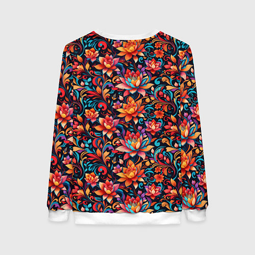 Женский свитшот Красивый русский узор / 3D-Белый – фото 2