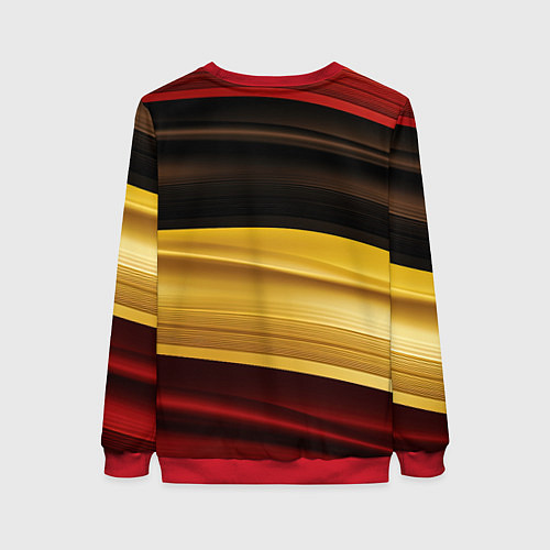 Женский свитшот Черный красный желтый цвет абстракции / 3D-Красный – фото 2