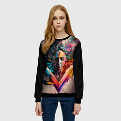 Свитшот женский Свободная от рамок, цвет: 3D-черный — фото 2