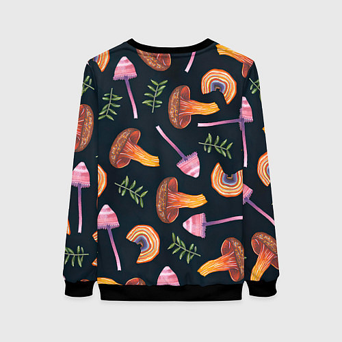Женский свитшот Goblincore - болотные грибы / 3D-Черный – фото 2