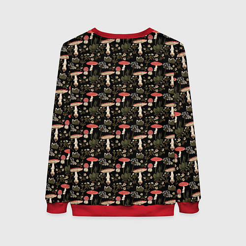 Женский свитшот Goblincore - мухоморы / 3D-Красный – фото 2