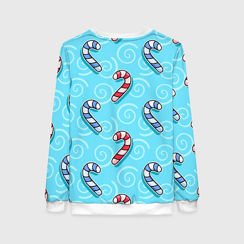 Женский свитшот Новогодний леденец трость / 3D-Белый – фото 2