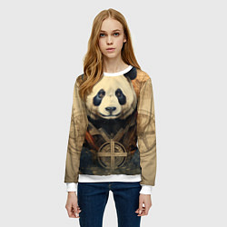 Свитшот женский Панда арт-портрет, цвет: 3D-белый — фото 2