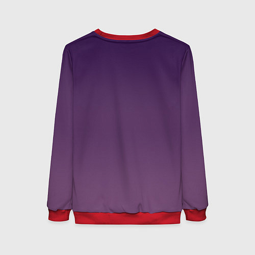 Женский свитшот Фиолетовая косуха лича с черепами / 3D-Красный – фото 2