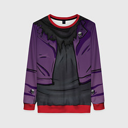 Женский свитшот Фиолетовая косуха лича с черепами