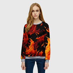 Свитшот женский Пламя в темноте, цвет: 3D-меланж — фото 2