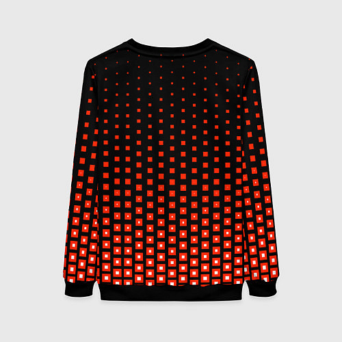 Женский свитшот Красные квадраты / 3D-Черный – фото 2