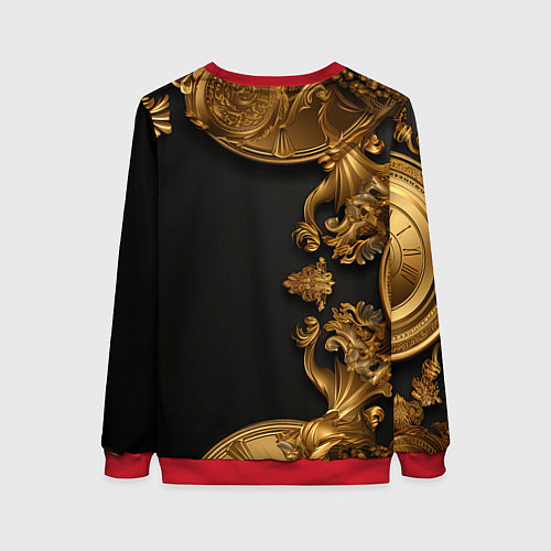 Женский свитшот Золотые объемные узоры / 3D-Красный – фото 2